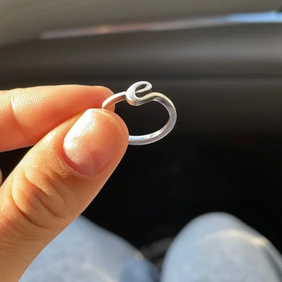 James Avery Script Initial Ring (e)